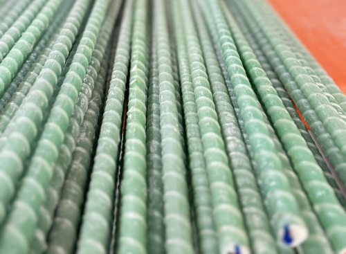 GFRP (glass fibre reinforQced polymer) rebar called NuBar